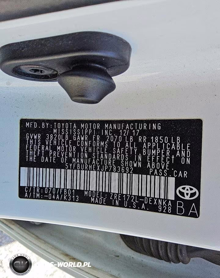 2018 Toyota Corolla Le VIN:5YFBURHEXJP783692 - 12