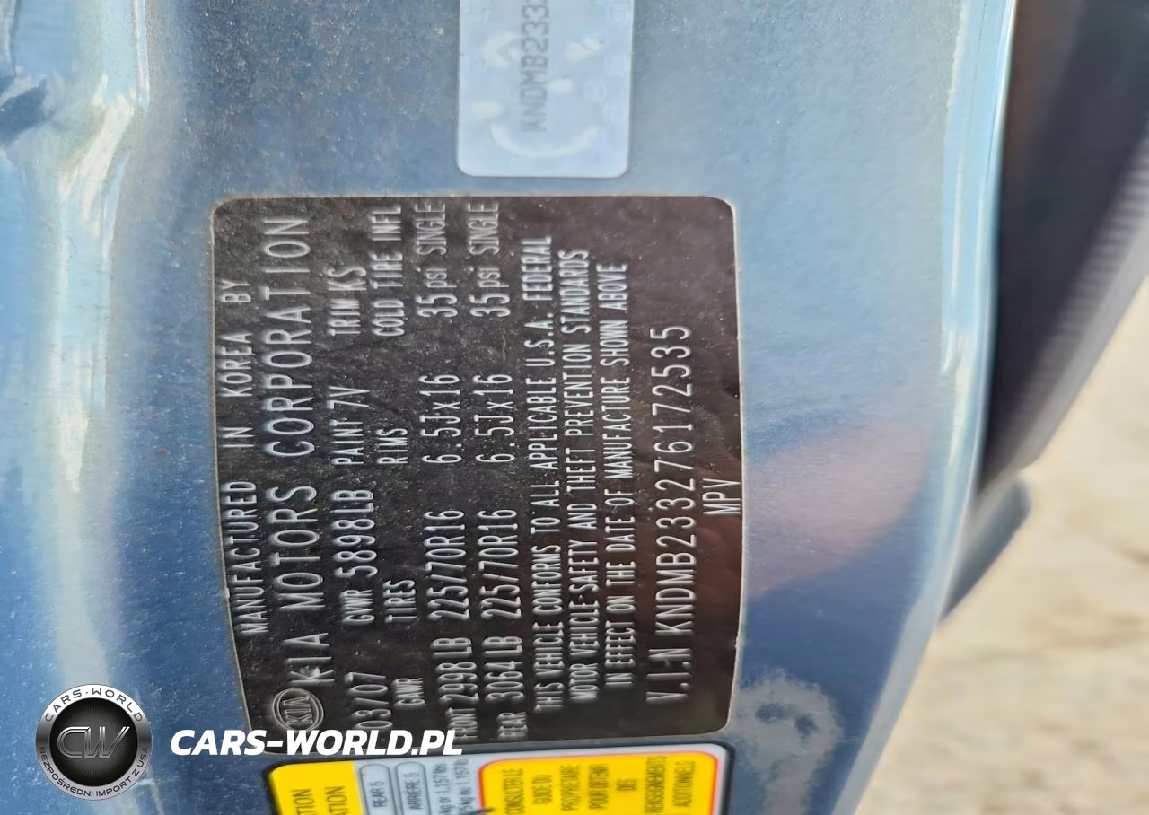 2007 Kia Sedona Base VIN:KNDMB233276172535 - 13
