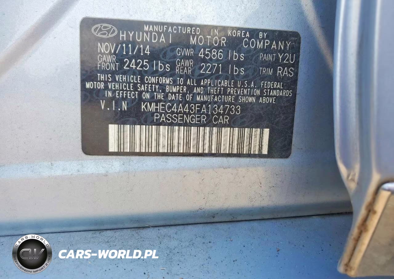 2015 Hyundai Sonata Hybrid Base VIN:KMHEC4A43FA134733 - 12