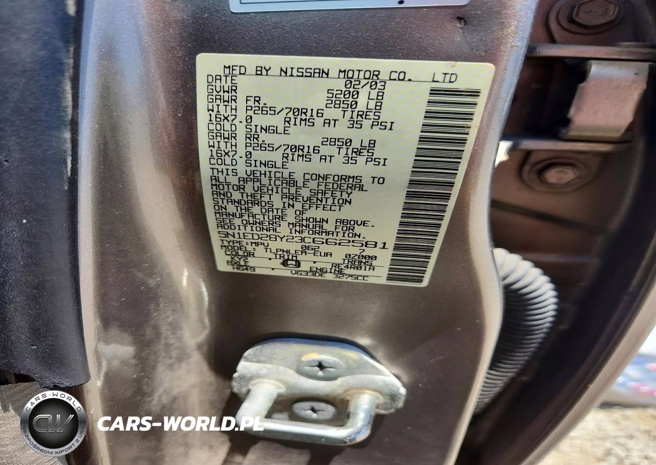 2003 Nissan Xterra Xe-V6 VIN:5N1ED28Y23C662581 - 12