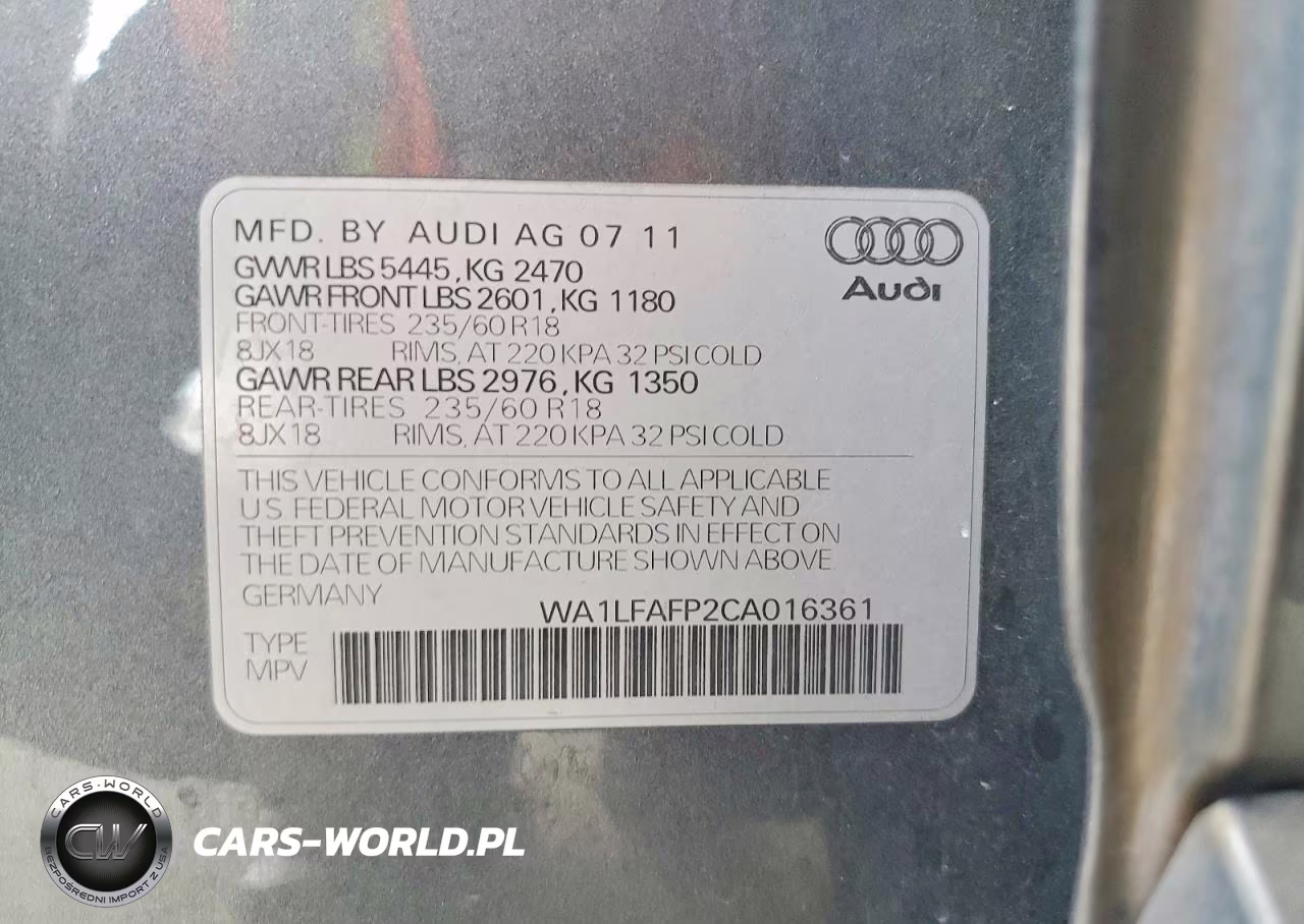 2012 Audi Q5 VIN:WA1LFAFP2CA016361 - 12