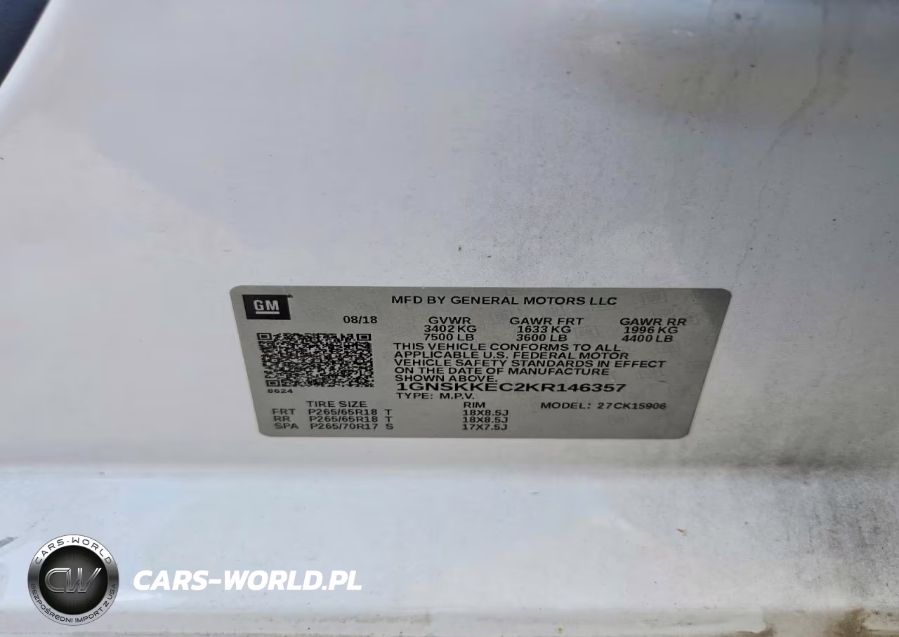 2019 Chevrolet Suburban K1500 4Wd Equipped VIN:1GNSKKEC2KR146357 - 12