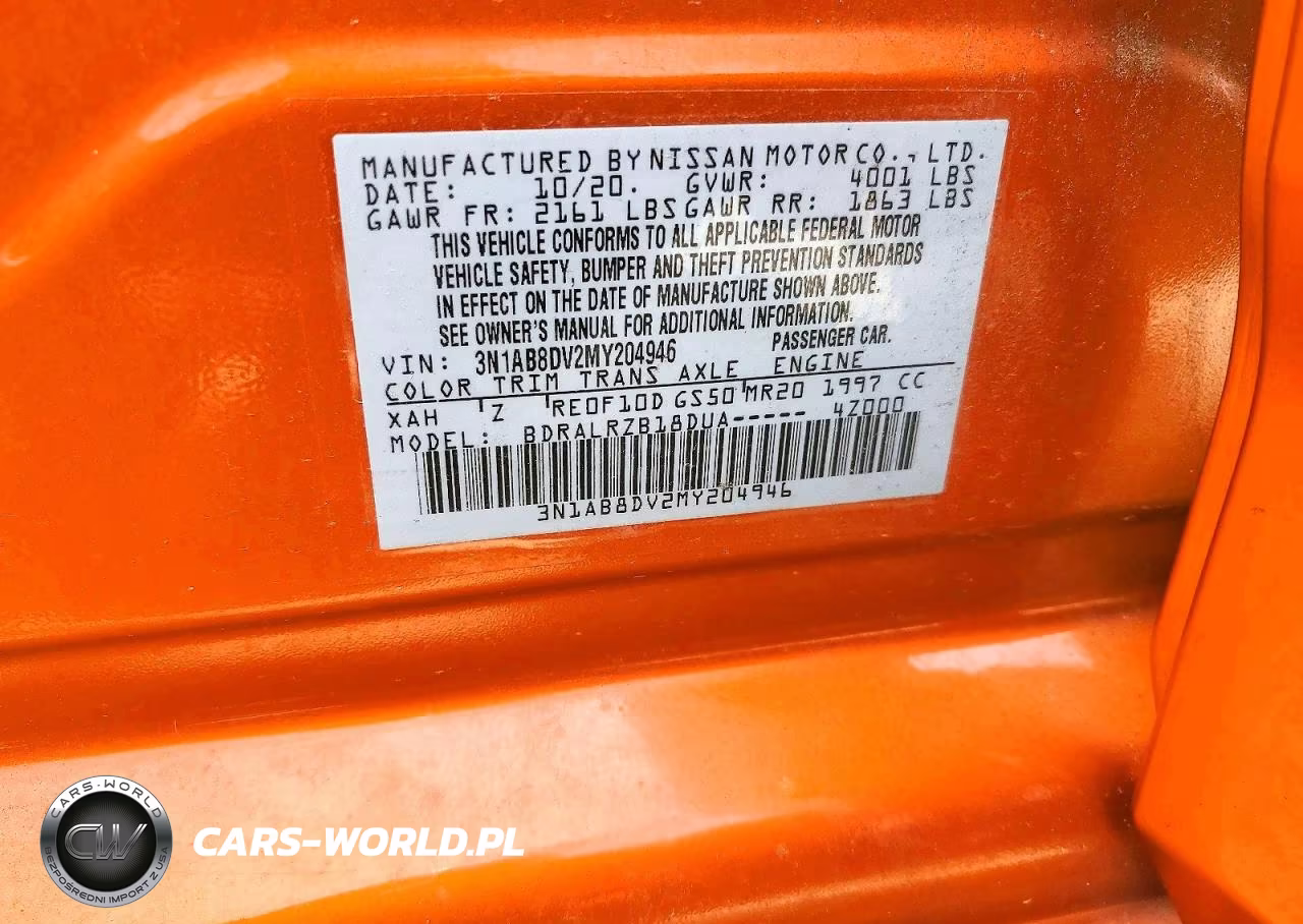 2021 Nissan Sentra Sr VIN:3N1AB8DV2MY204946 - 12