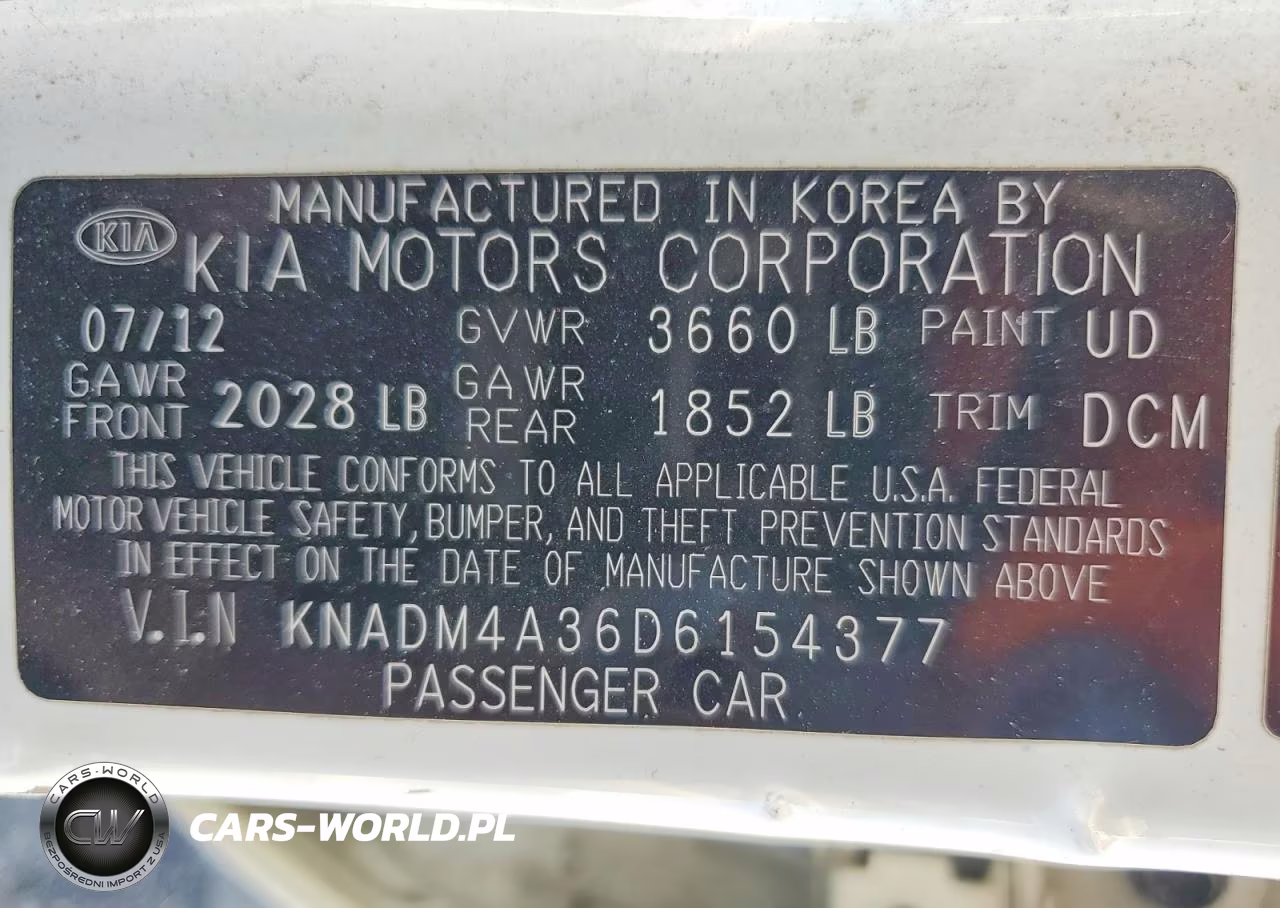 2013 Kia Rio Lx VIN:KNADM4A36D6154377 - 12