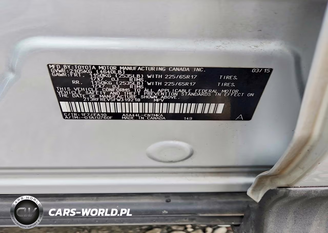 2015 Toyota Rav4 Xle VIN:2T3RFREV5FW319218 - 12