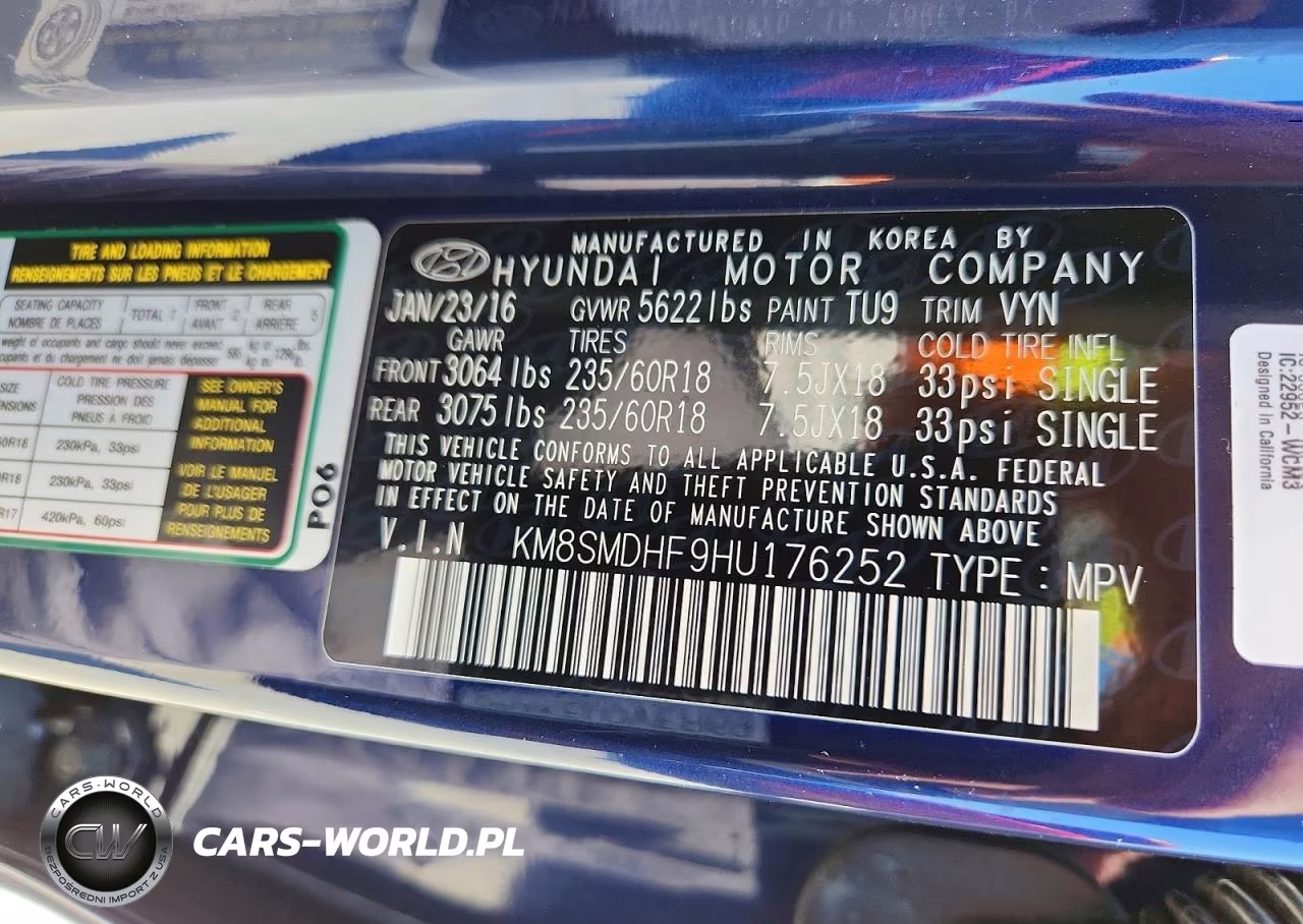 2017 Hyundai Santa Fe Se VIN:KM8SMDHF9HU176252 - 13