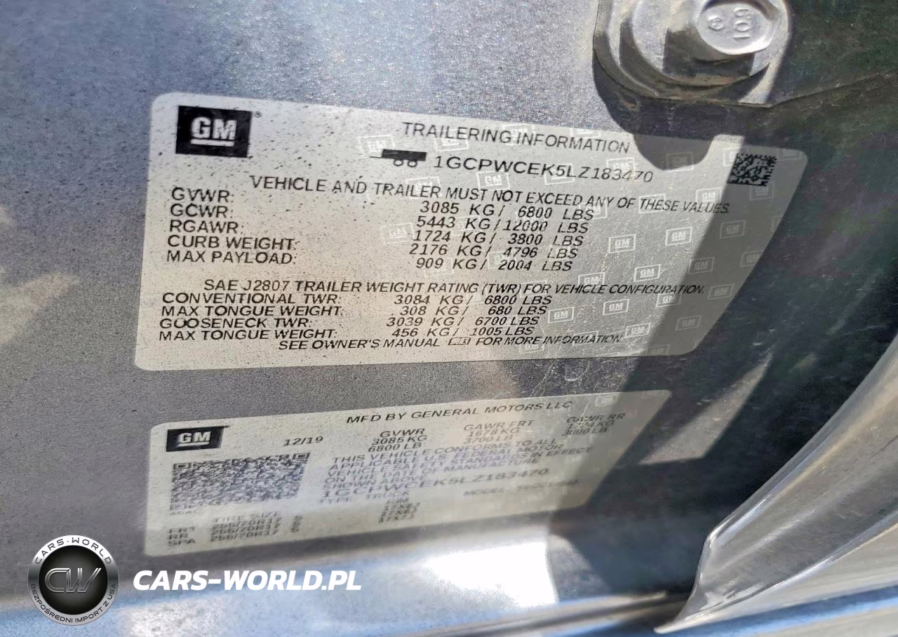 2020 Chevrolet Silverado C1500 Lt VIN:1GCPWCEK5LZ183470 - 12