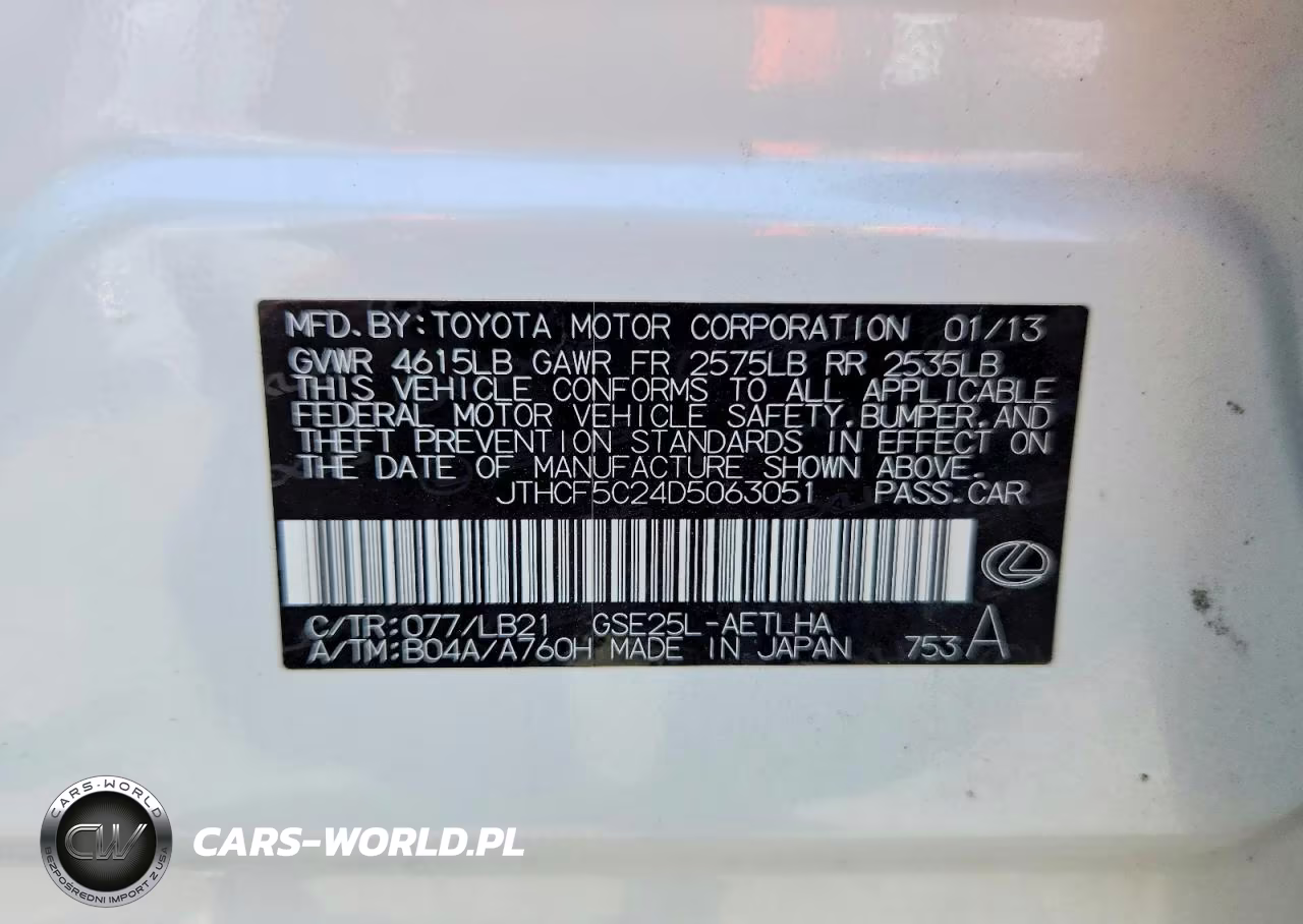 2013 Lexus Is 250 VIN:JTHCF5C24D5063051 - 12