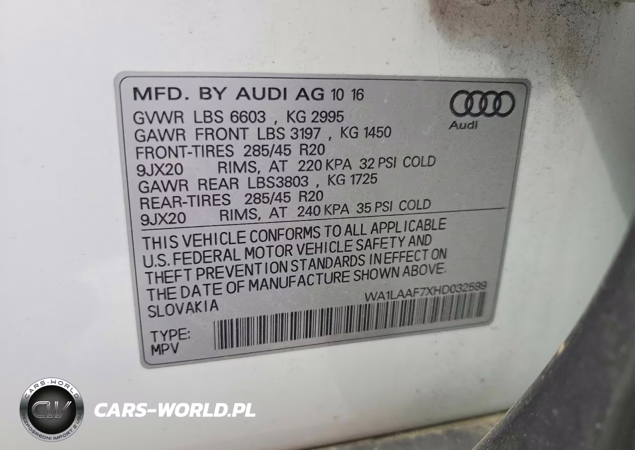 2017 Audi Q7 Premium Plus VIN:WA1LAAF7XHD032599 - 14