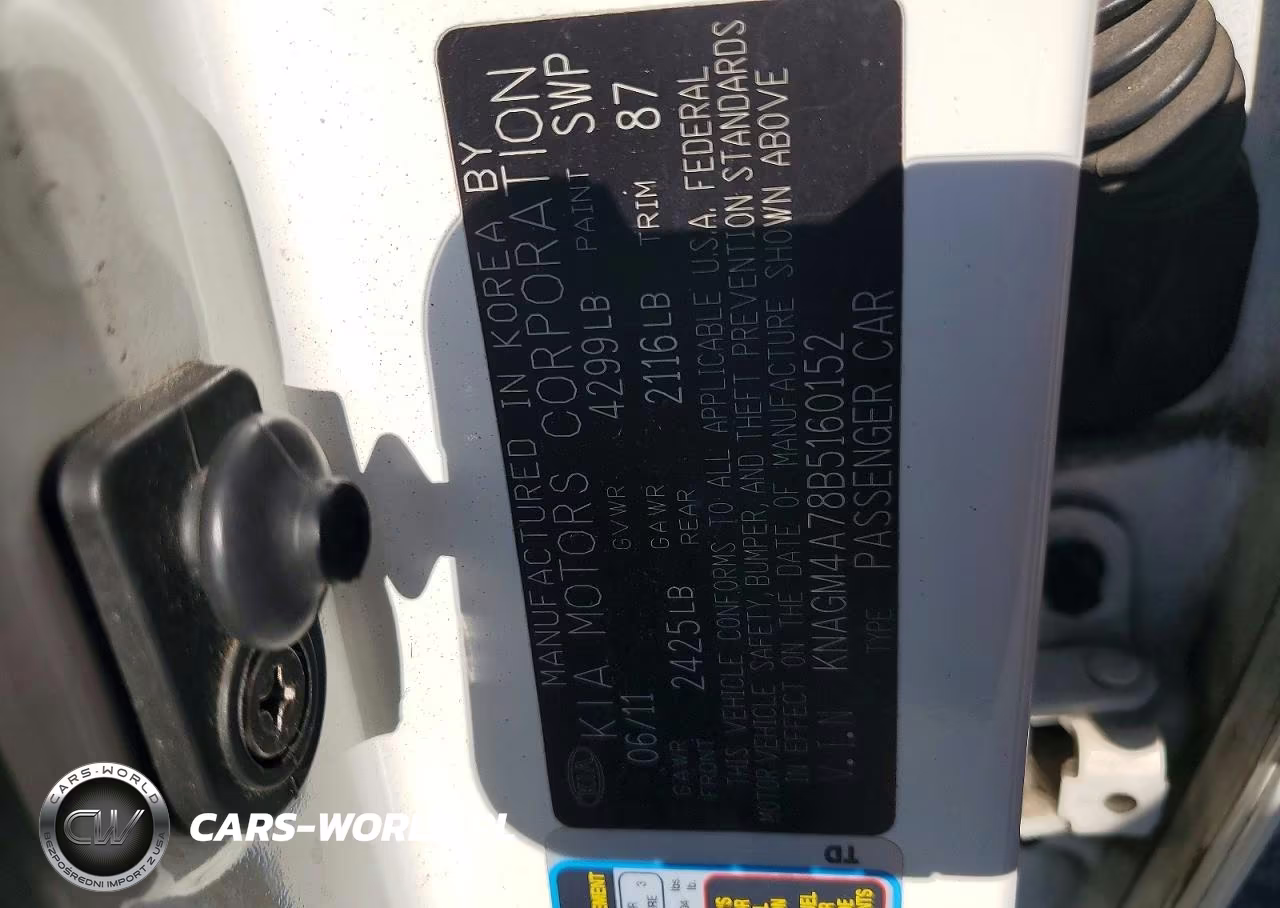 2011 Kia Optima Lx VIN:KNAGM4A78B5160152 - 12