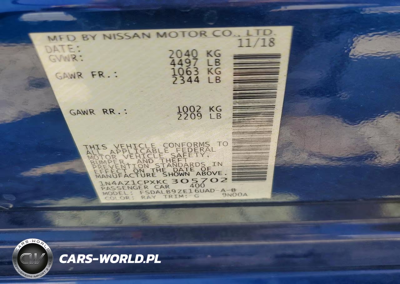 2019 Nissan Leaf S VIN:1N4AZ1CPXKC305702 - 13