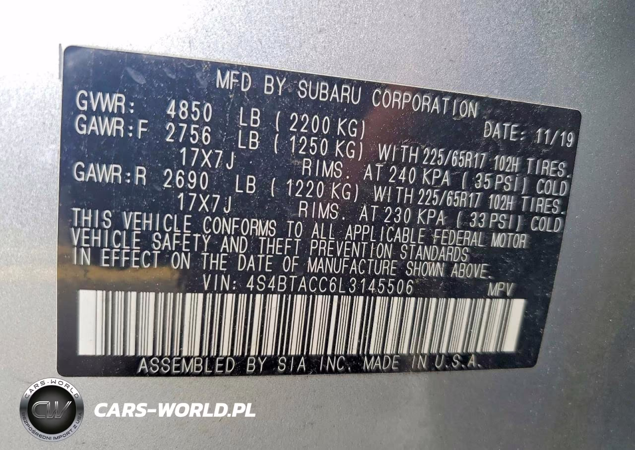 2020 Subaru Outback Premium VIN:4S4BTACC6L3145506 - 14