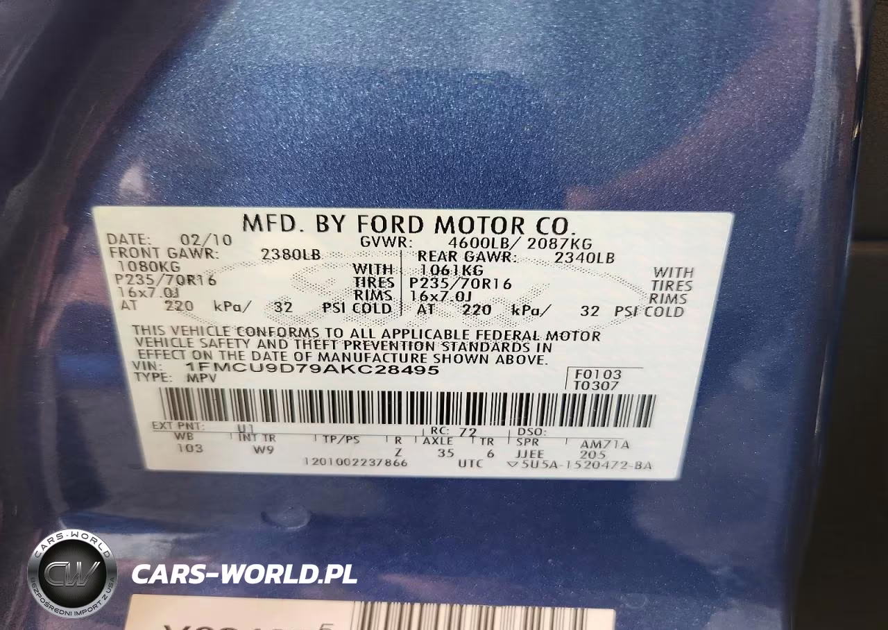 2010 Ford Escape Xlt VIN:1FMCU9D79AKC28495 - 13