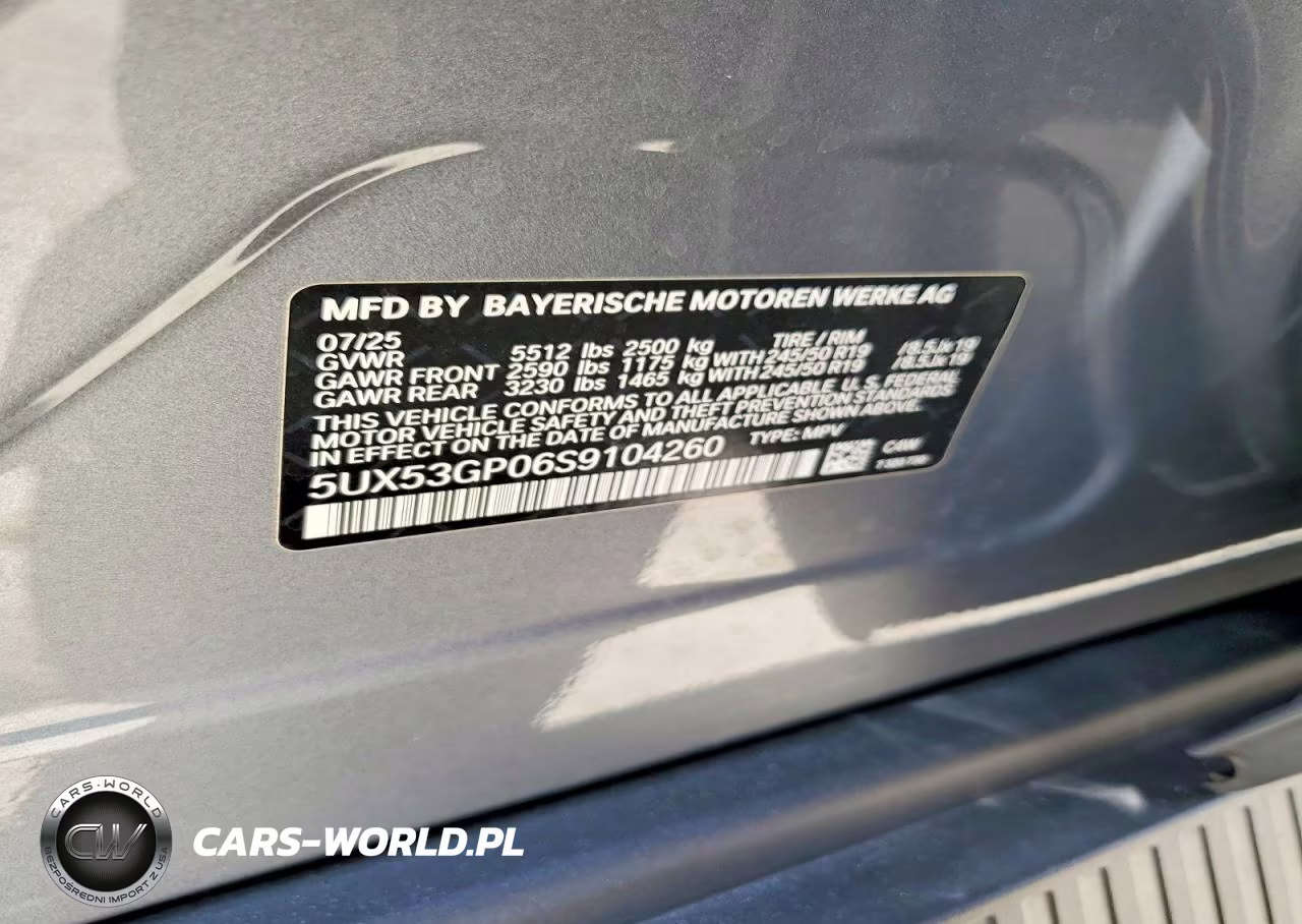 2025 BMW X3 30 xDrive VIN:5UX53GP06S9104260 - 13