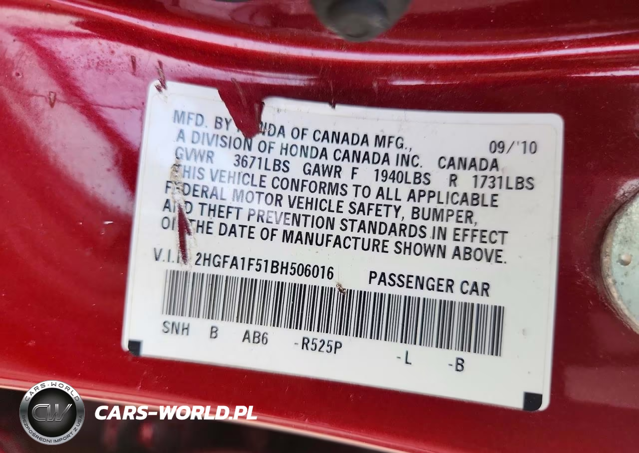 2011 Honda Civic Lx VIN:2HGFA1F51BH506016 - 12