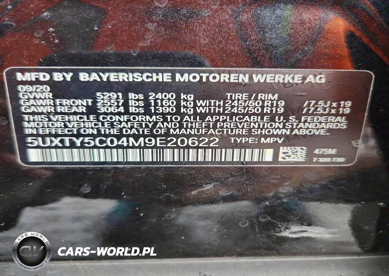 2021 BMW X3 xDrive30I VIN:5UXTY5C04M9E20622 - 13