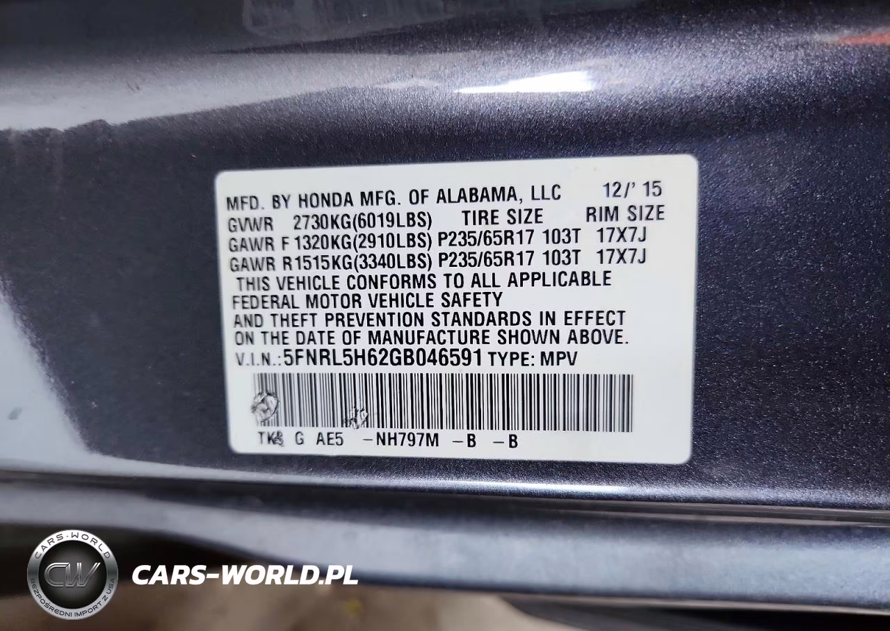 2016 Honda Odyssey Exl VIN:5FNRL5H62GB046591 - 13