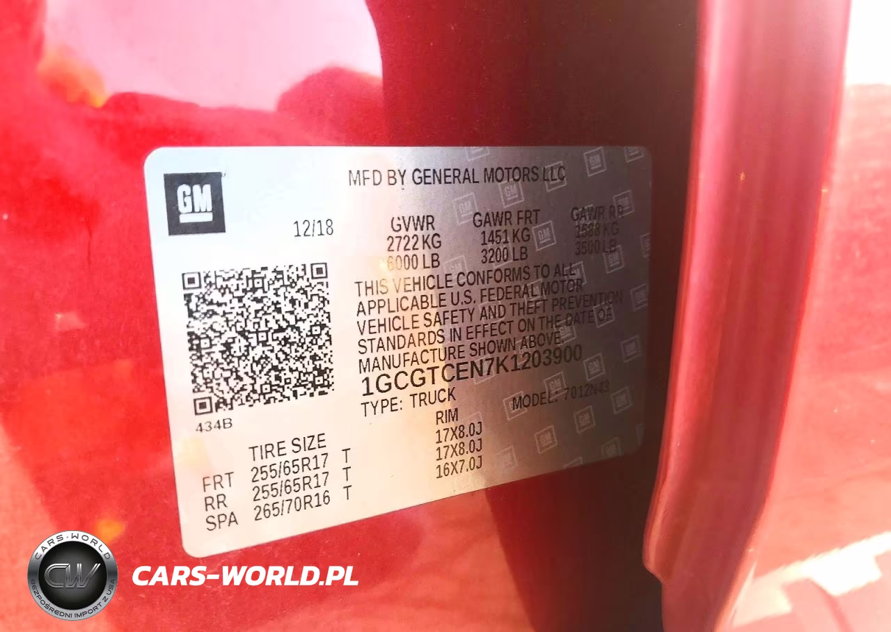 2019 Chevrolet Colorado Lt VIN:1GCGTCEN7K1203900 - 12