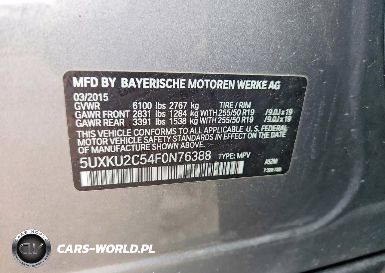 2015 BMW X6 xDrive35I VIN:5UXKU2C54F0N76388 - 12