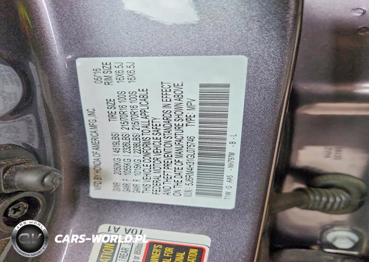 2016 Honda Cr-V Lx VIN:5J6RM4H31GL075746 - 13