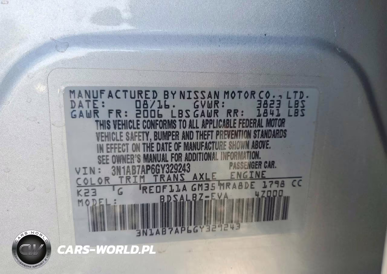 2016 Nissan Sentra S VIN:3N1AB7AP6GY329243 - 12