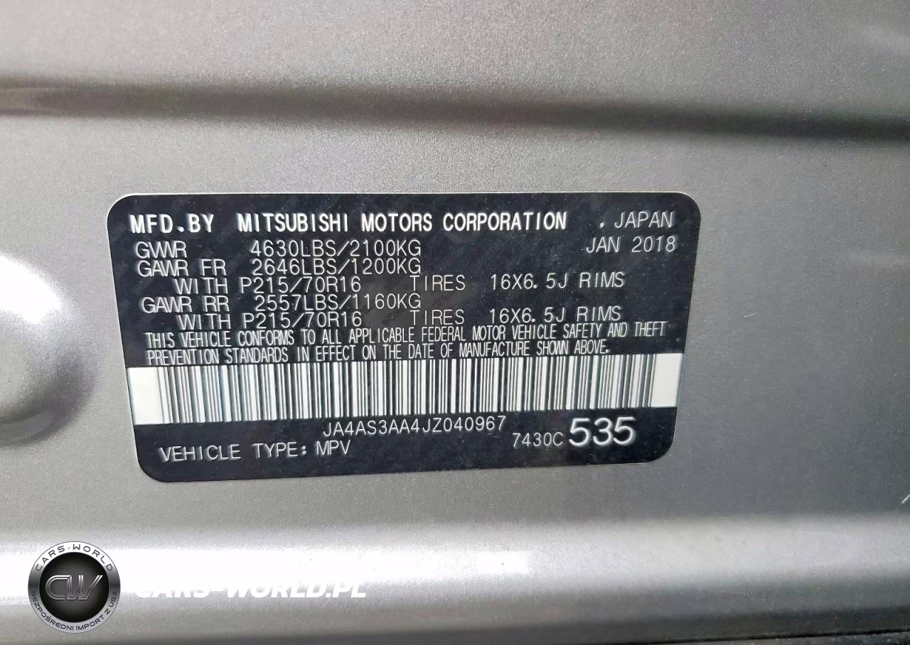 2018 Mitsubishi Eclipse Cross Es VIN:JA4AS3AA4JZ040967 - 12