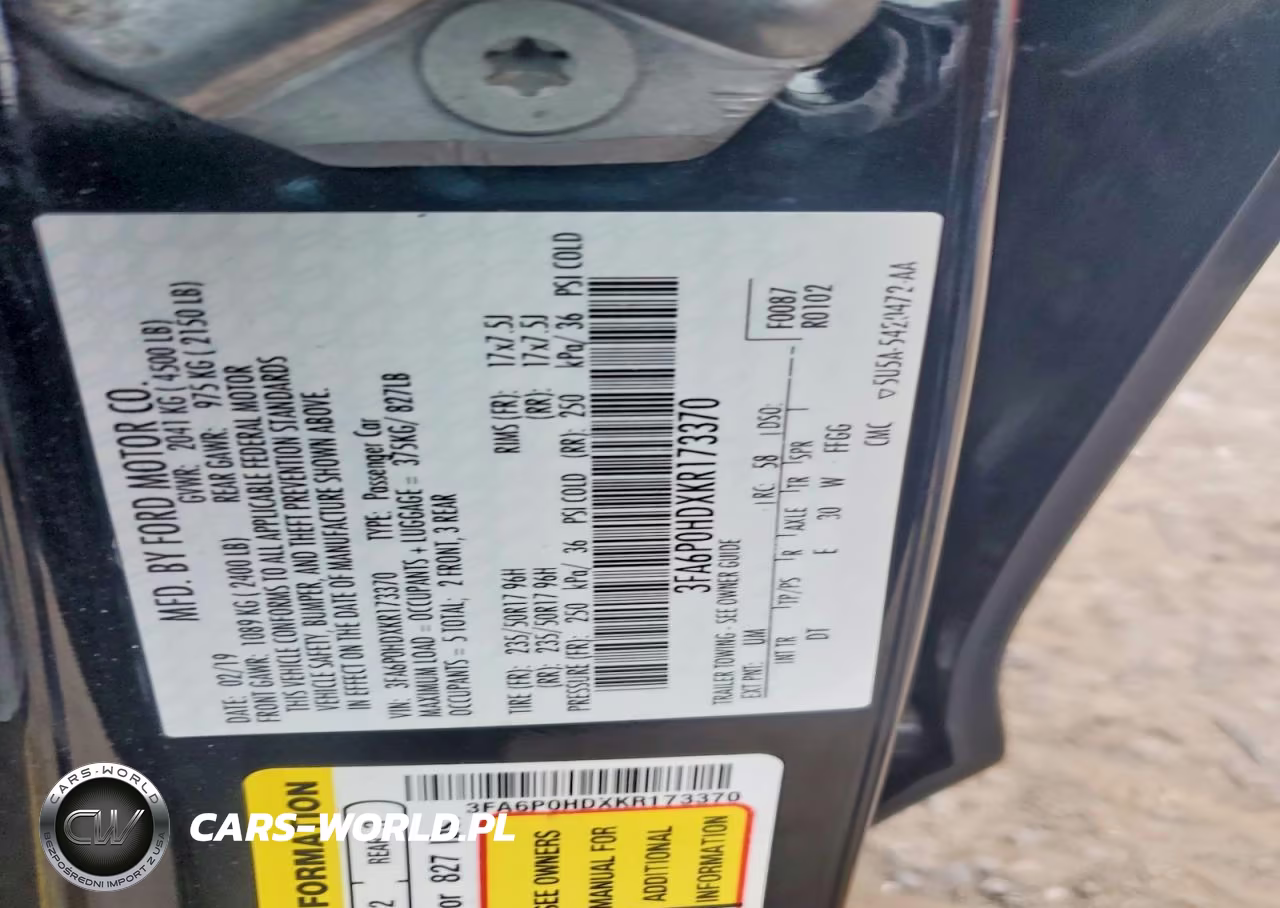 2019 Ford Fusion Se VIN:3FA6P0HDXKR173370 - 12