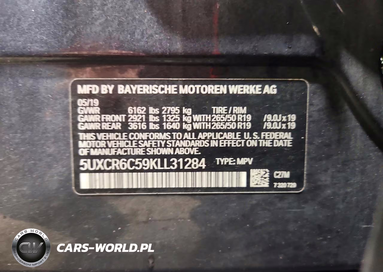 2019 BMW X5 xDrive40I VIN:5UXCR6C59KLL31284 - 13