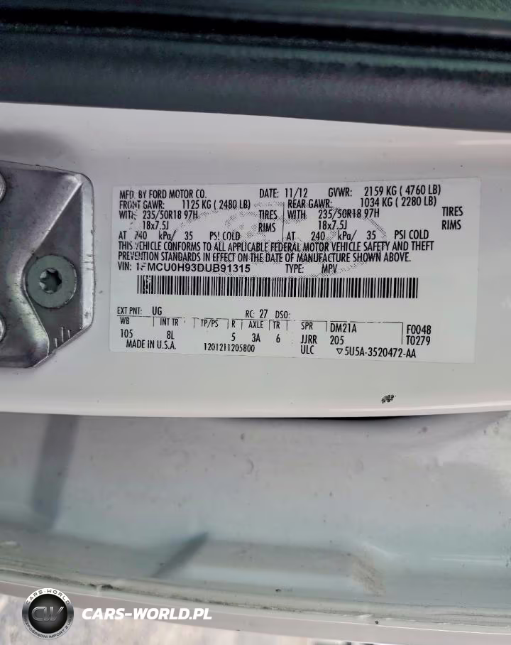 2013 Ford Escape Sel VIN:1FMCU0H93DUB91315 - 13