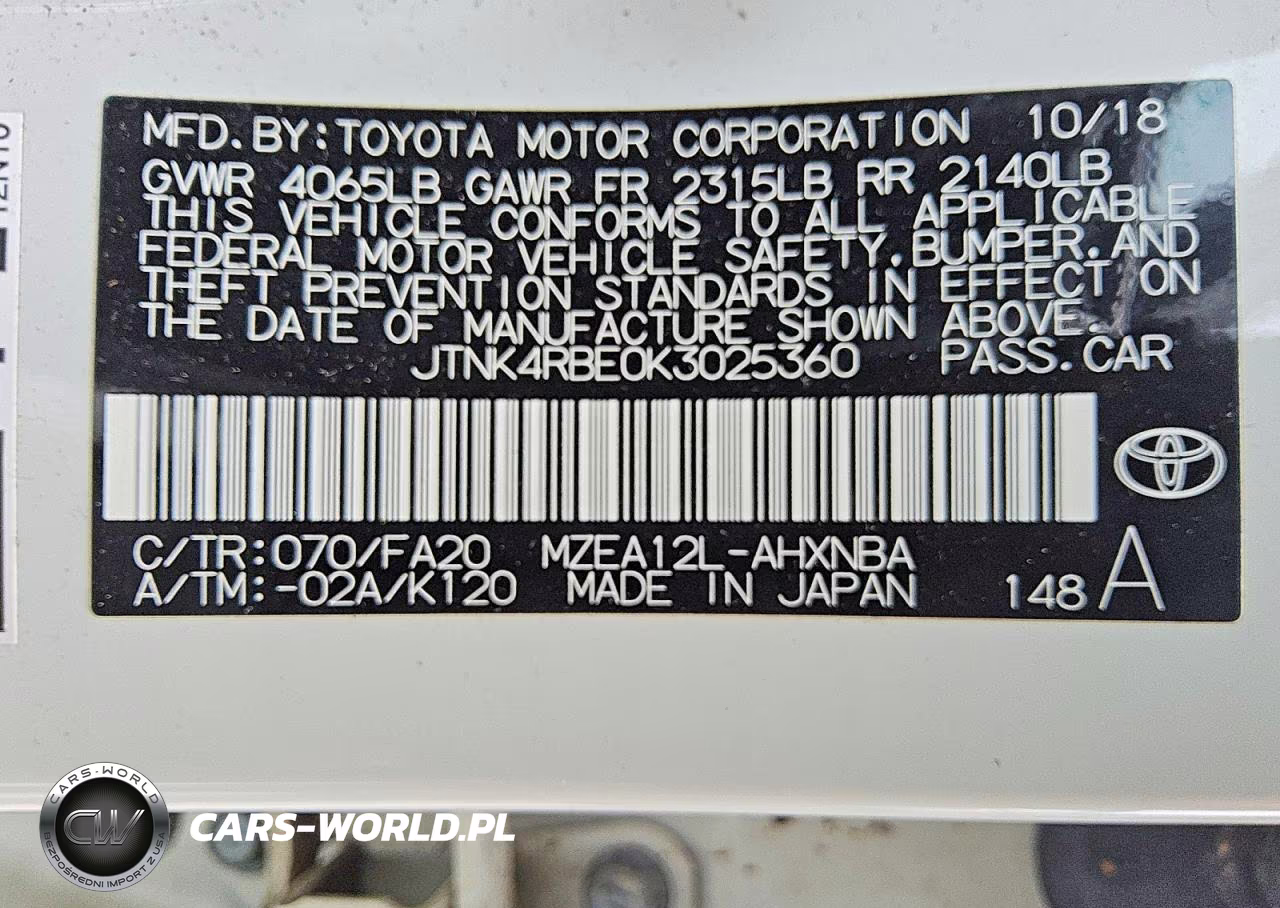 2019 Toyota Corolla Hatchback Se VIN:JTNK4RBE0K3025360 - 12