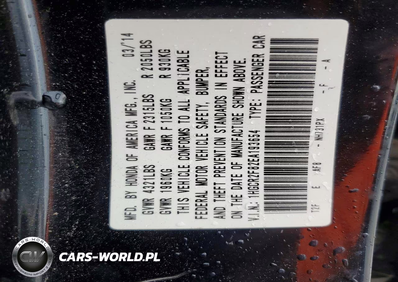 2014 Honda Accord Exl VIN:1HGCR2F82EA193654 - 13