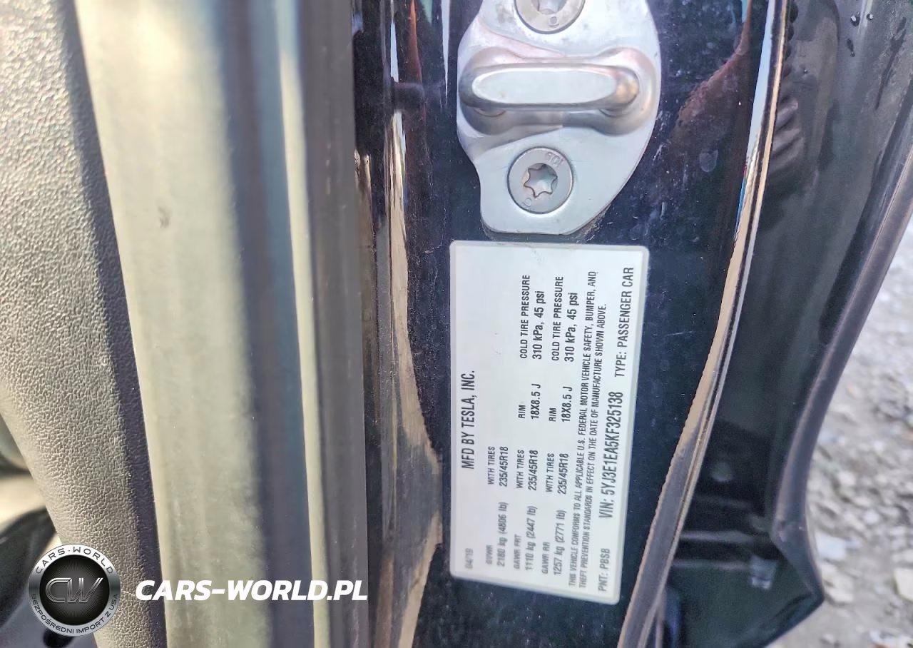 2019 Tesla Model 3 VIN:5YJ3E1EA5KF325138 - 12