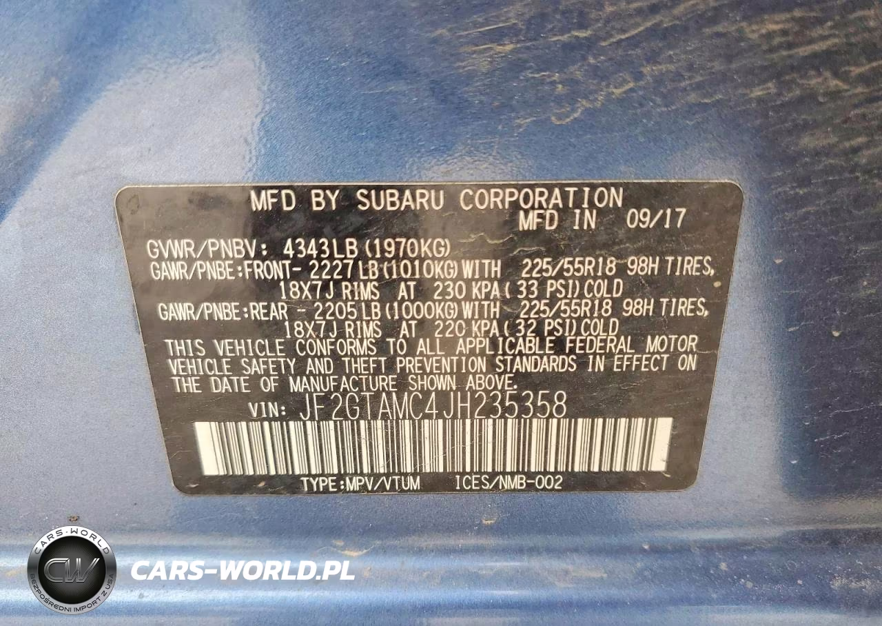 2018 Subaru Crosstrek Limited VIN:JF2GTAMC4JH235358 - 13