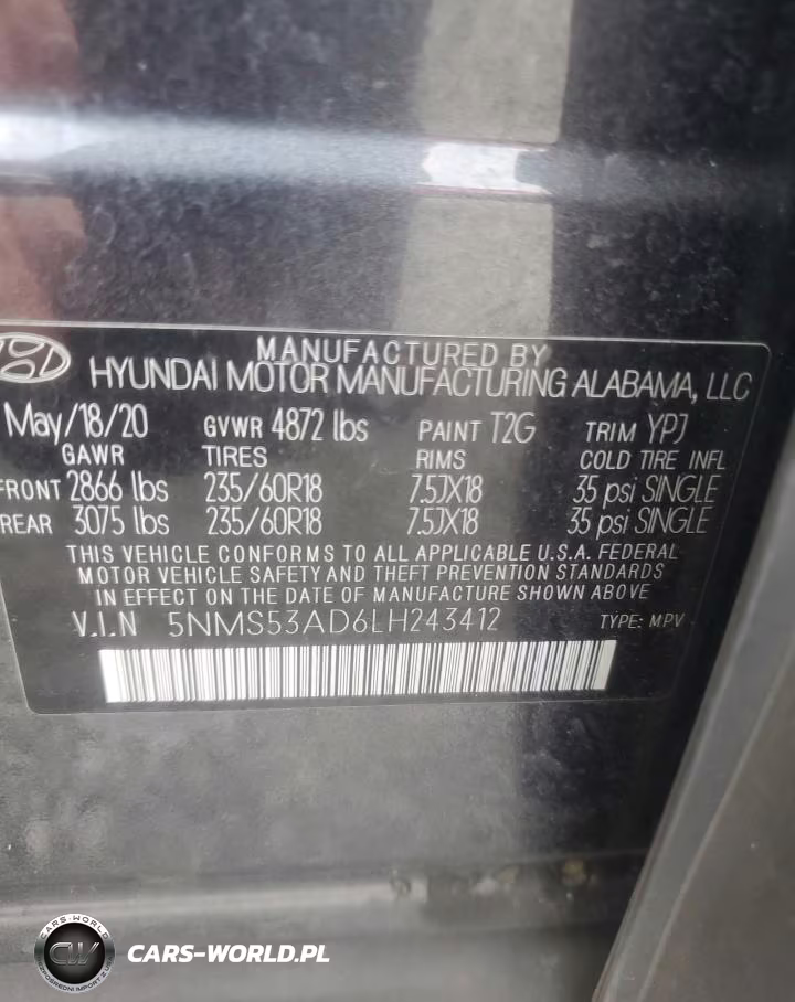 2020 Hyundai Santa Fe Limited VIN:5NMS53AD6LH243412 - 12