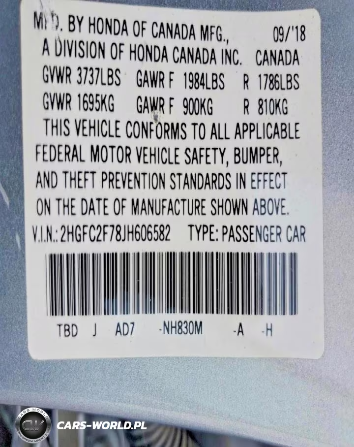 2018 Honda Civic Ex VIN:2HGFC2F78JH606582 - 12