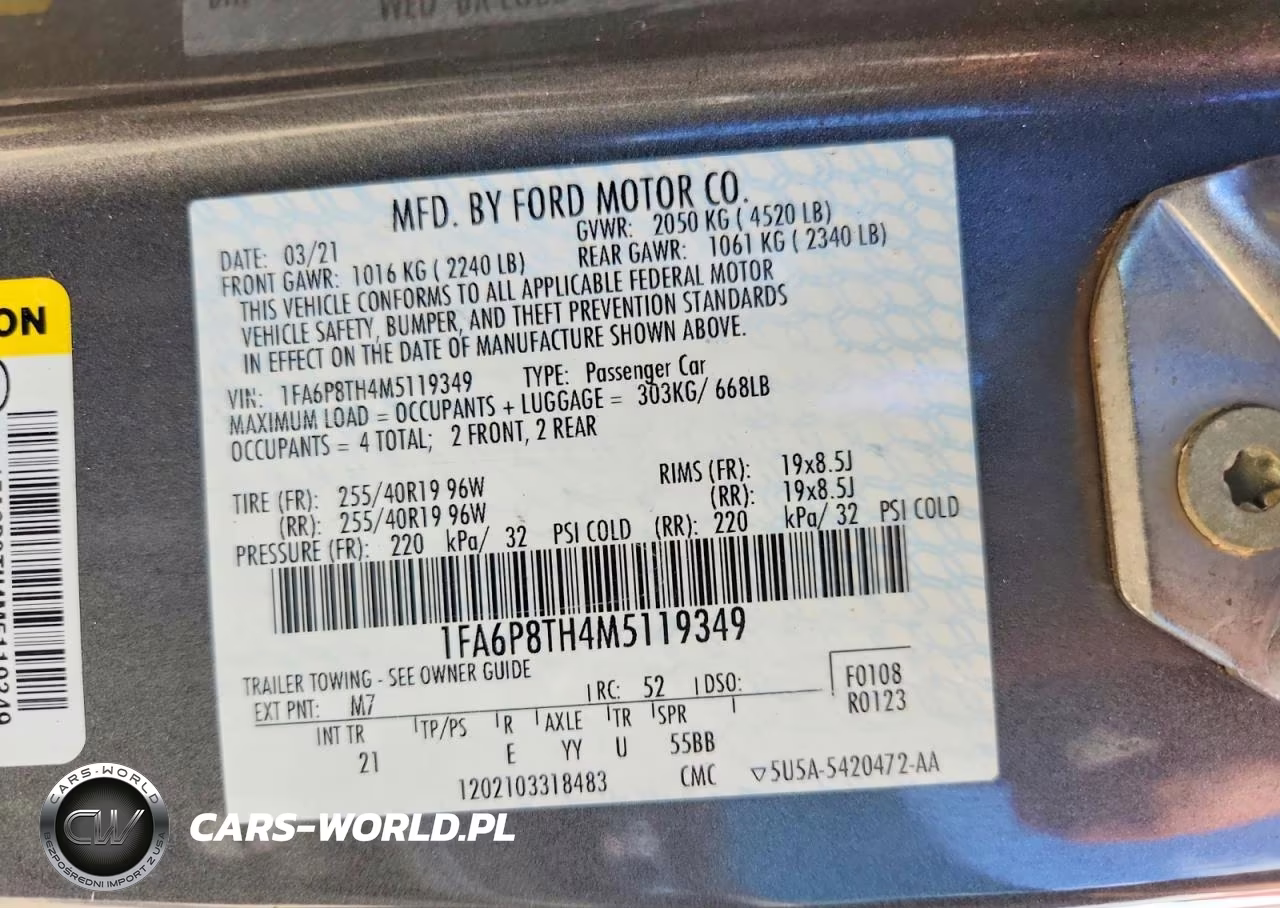 2021 Ford Mustang VIN:1FA6P8TH4M5119349 - 12