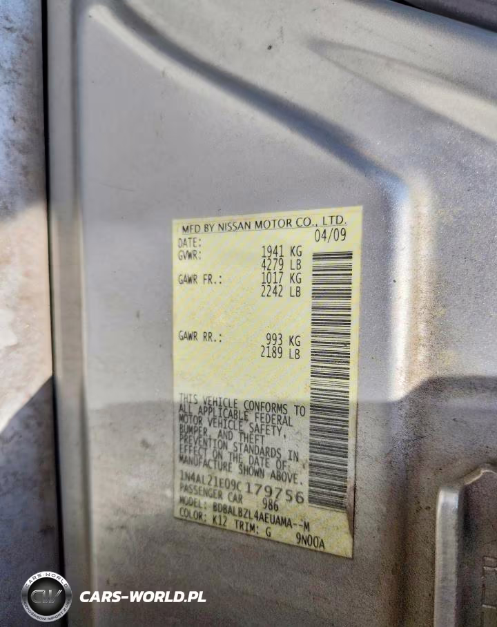 2009 Nissan Altima VIN:1N4AL21E09C179756 - 13