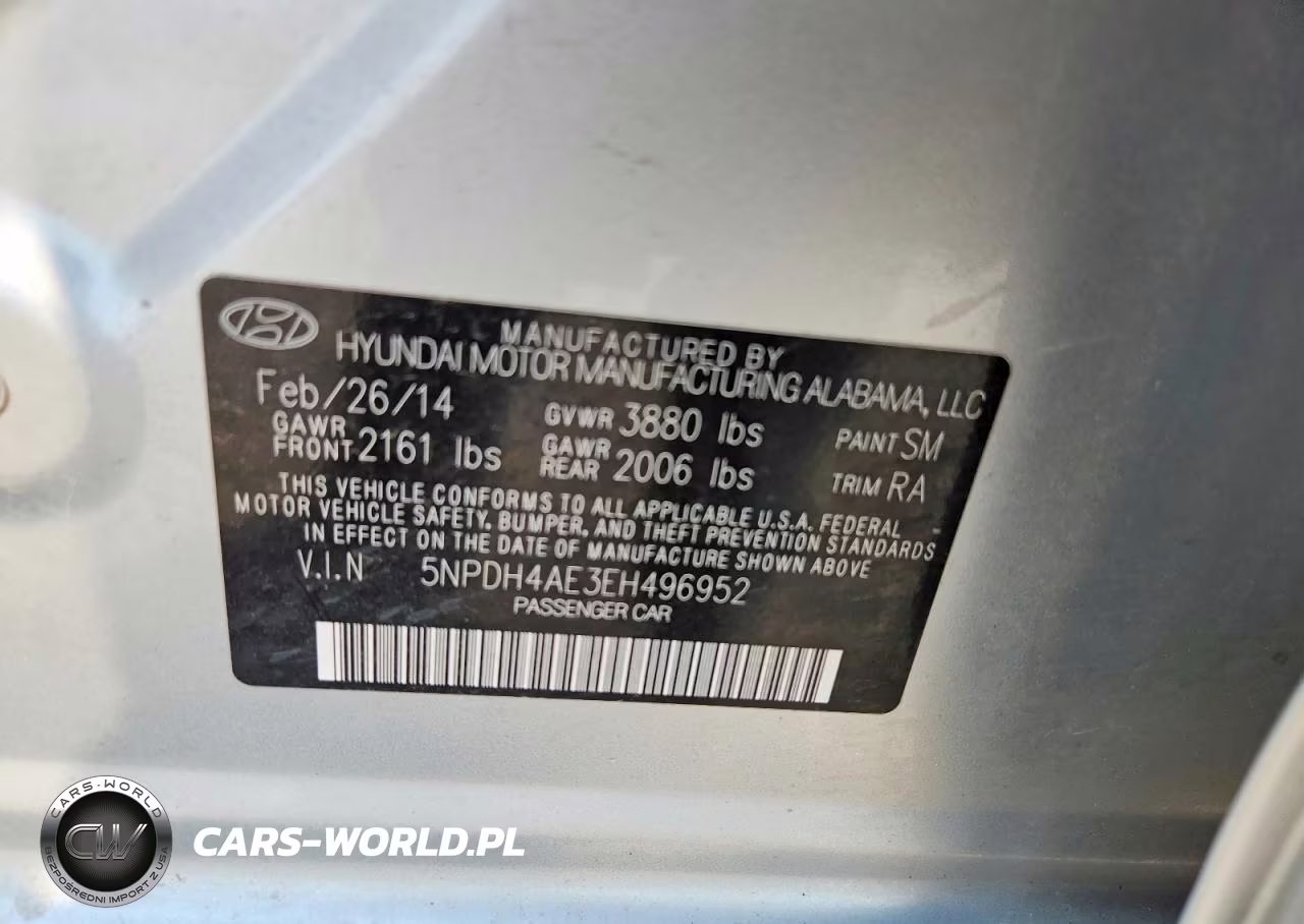 2014 Hyundai Elantra Se VIN:5NPDH4AE3EH496952 - 12