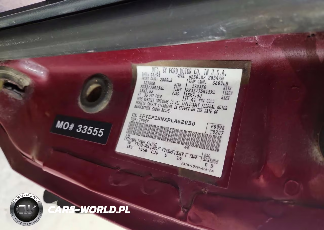 1993 Ford F150 VIN:1FTEF15NXPLA62030 - 12
