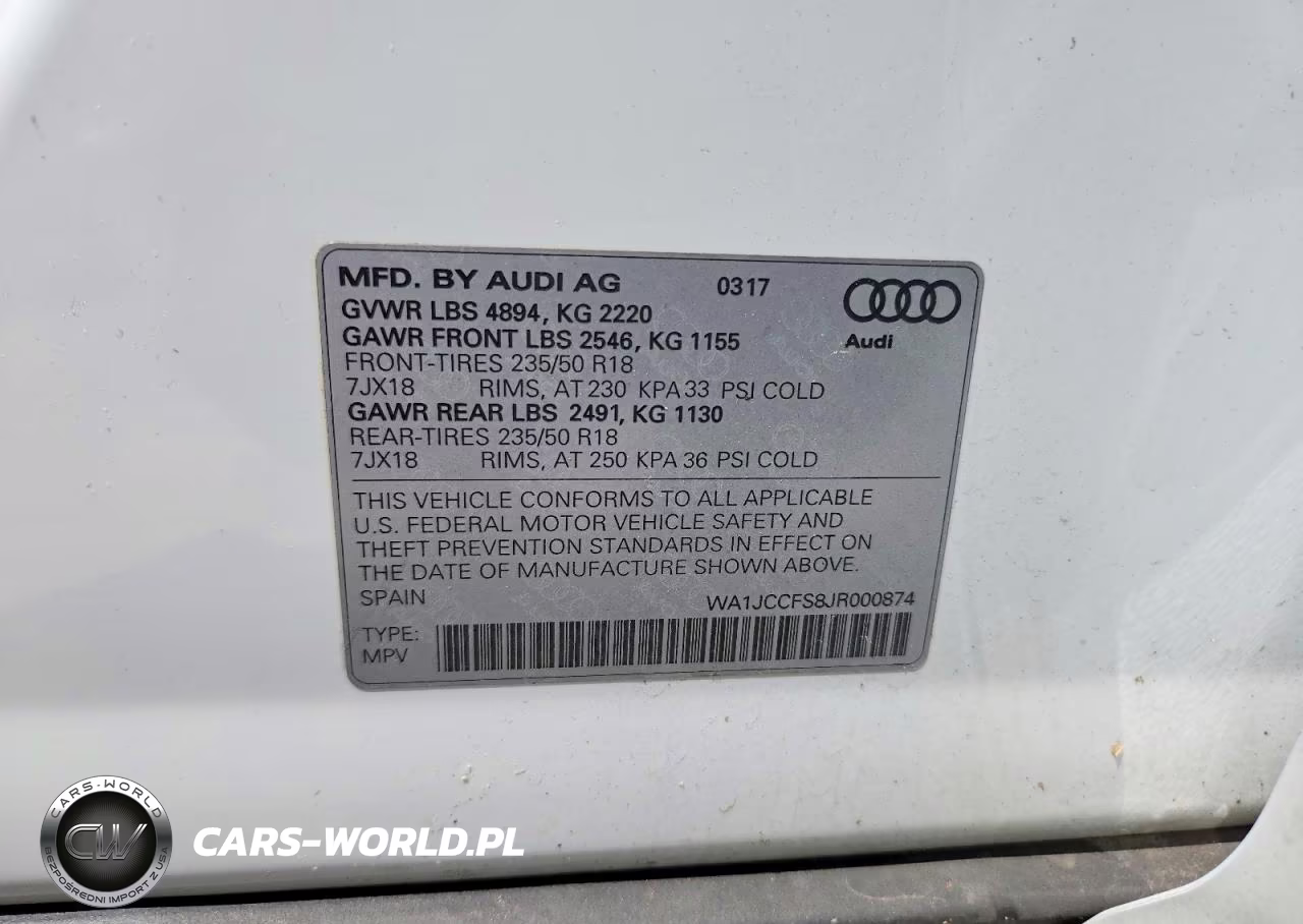 2018 Audi Q3 VIN:WA1JCCFS8JR000874 - 13
