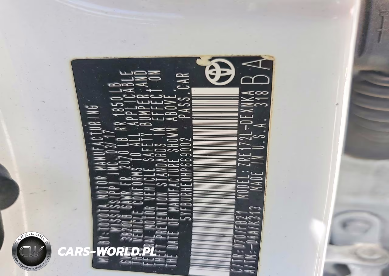 2017 Toyota Corolla Le VIN:5YFBURHE0HP669002 - 12