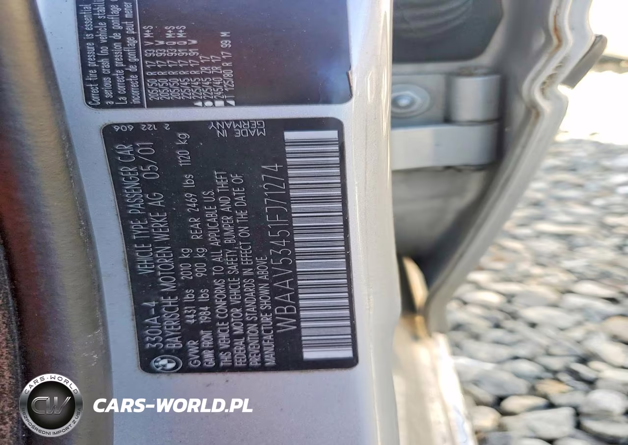 2001 BMW 330 I VIN:WBAAV53451FJ71274 - 12