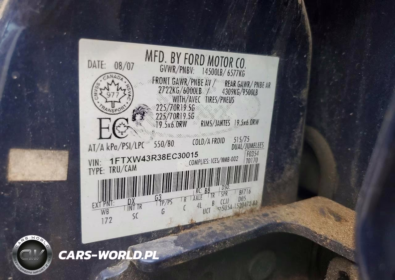 2008 Ford F450 Super Duty VIN:1FTXW43R38EC30015 - 12