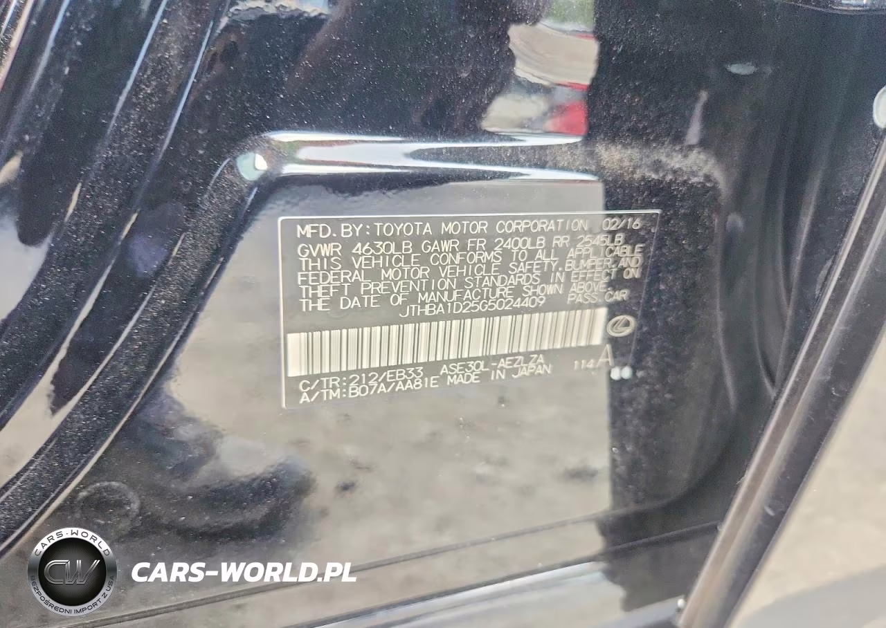 2016 Lexus Is 200T VIN:JTHBA1D25G5024409 - 12