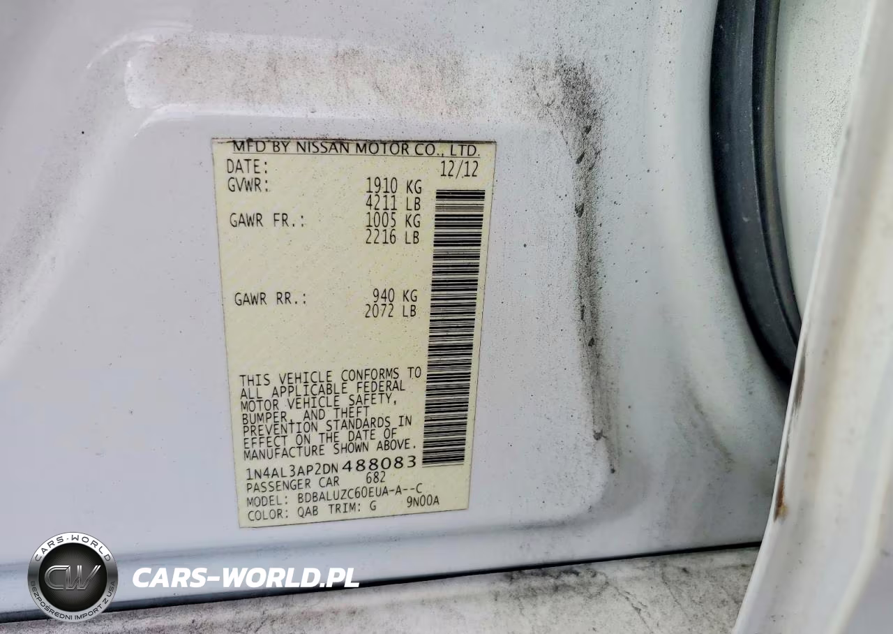 2013 Nissan Altima 2.5 VIN:1N4AL3AP2DN488083 - 12