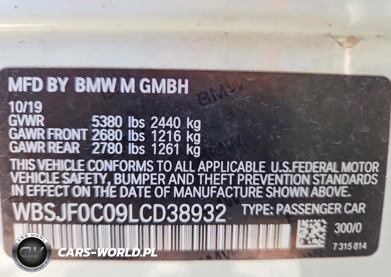 2020 BMW M5 VIN:WBSJF0C09LCD38932 - 12