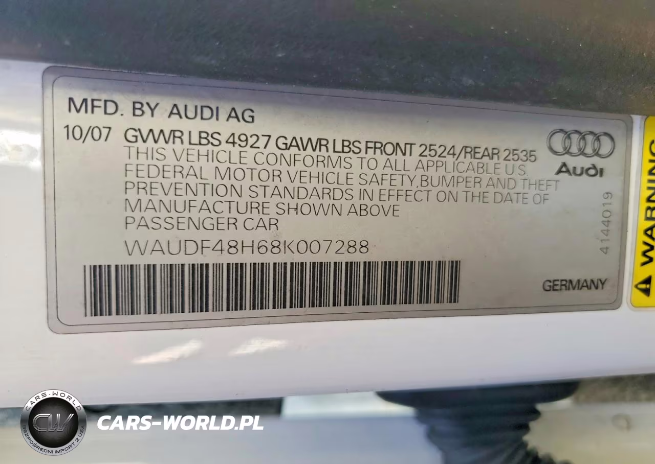 2008 Audi A4 2.0T Cabriolet Quattro VIN:WAUDF48H68K007288 - 12