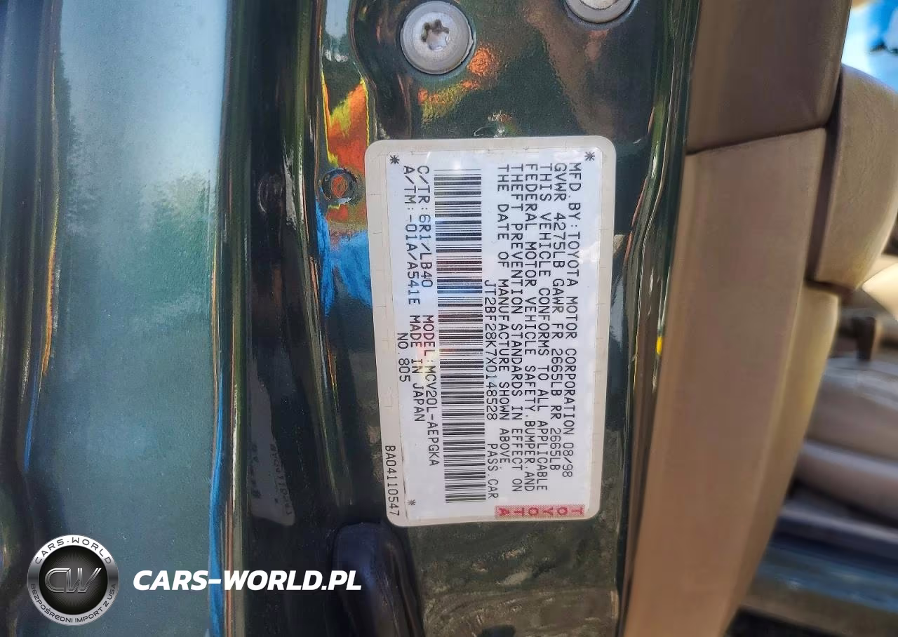 1999 Toyota Camry Xle V6 VIN:JT2BF28K7X0148528 - 12