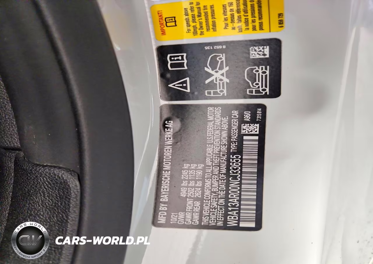 2022 BMW M440Xi VIN:WBA13AR00NCJ33655 - 12