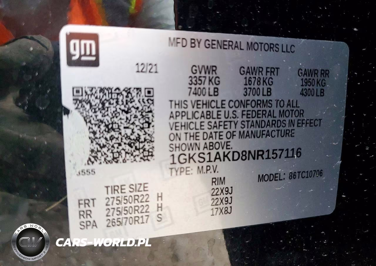2022 GMC Yukon 2Wd Sle VIN:1GKS1AKD8NR157116 - 13